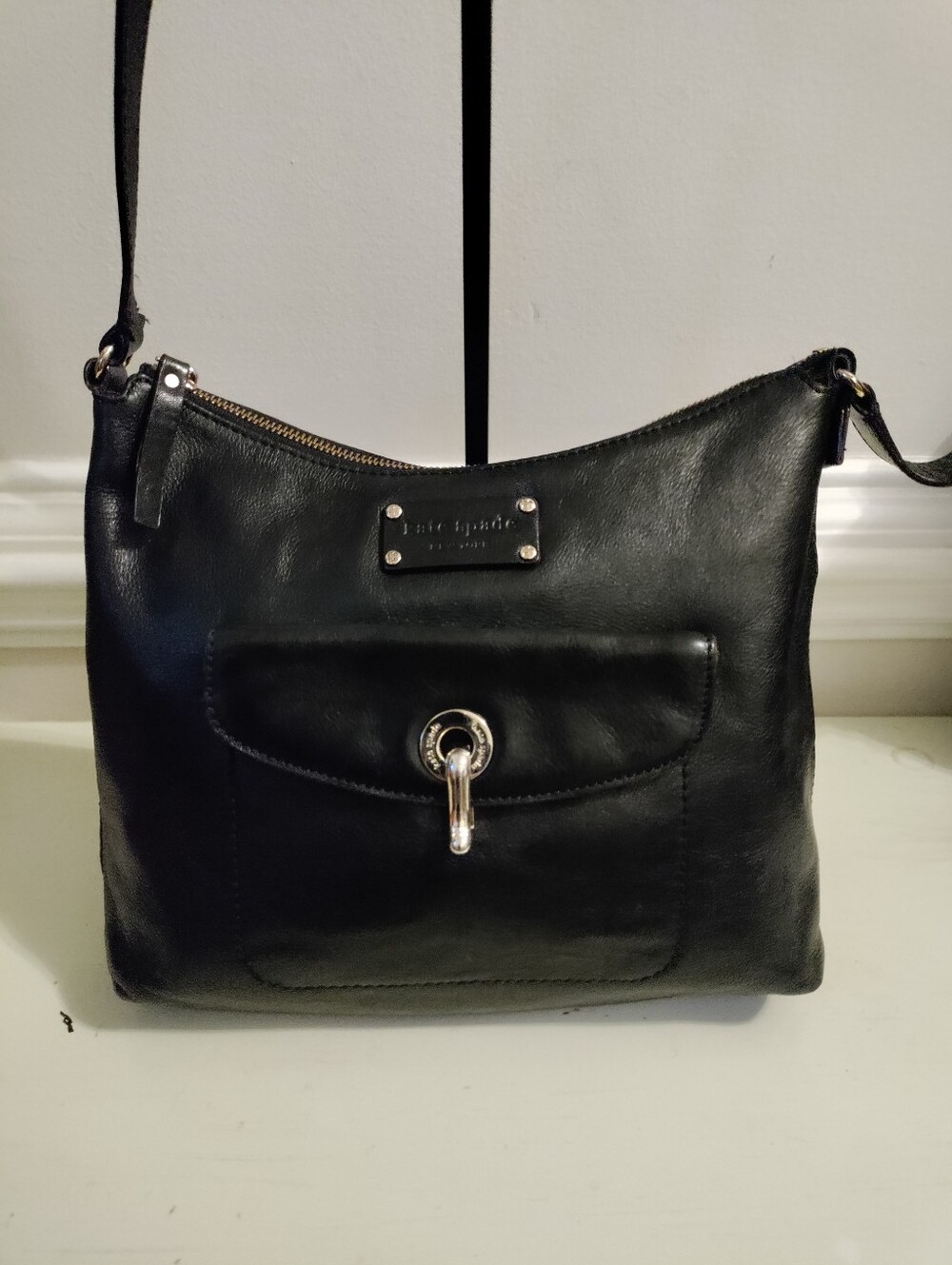 Kate Spade New York Black Leather Crossbody Shoulder Bag